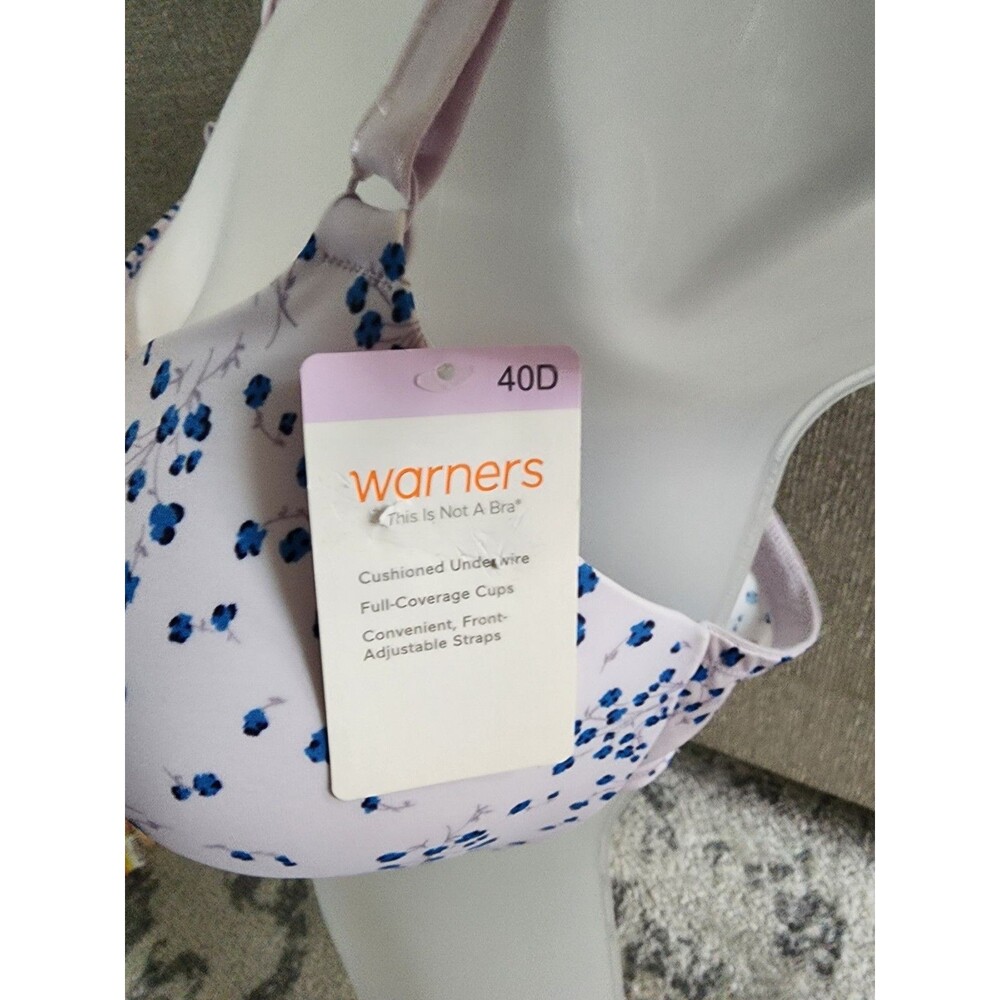 NEW Warner's 40D 1593 This is Not a Bra Tailored Underwire Contour FLORAL - Picture 3 of 4